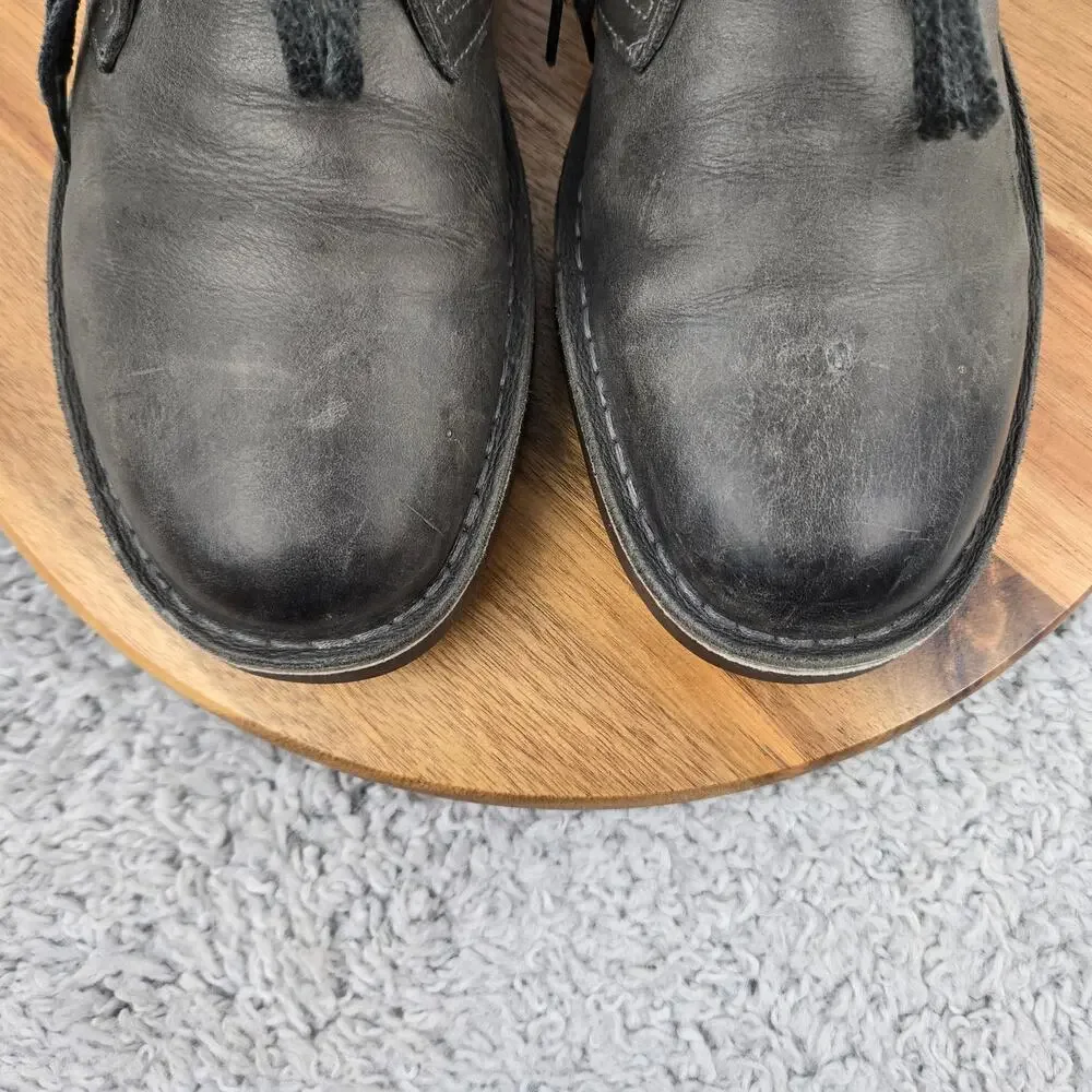 Clarks Mens 9M Bushacre 2 Gray Leather Casual Daily Lifestyle Desert Chukka Boot